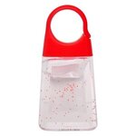 1.35 Oz. Hand Sanitizer With Color Moisture Beads - Clear with Red