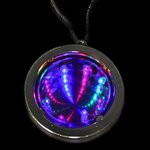 2 3/4" Tri-Color Light Up LED Infinity Badge w/ Necklace -  