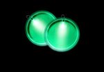 2"  LED Lighted Badges with attached J-Hook medallion - Green