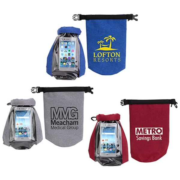Main Product Image for Custom 2-Liter Waterproof Gear Bag With Touch-Thru Phone Pocket