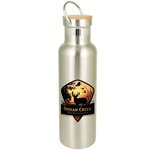 20 oz Bedford Double Walled Stainless Water Bottle with Bamboo L