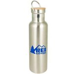 20 oz Bedford Double Walled Stainless Water Bottle with Bamboo L