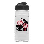 20 Oz. Clear Sports Bottle with USA Flip top lid - Clear
