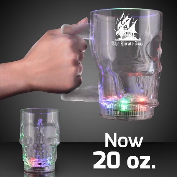 Main Product Image for 20 oz. Flashing LED Big Skull Mug