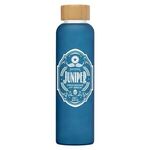 Lucerne-20 oz. Frosted Borosilicate Glass Bottle W/ Bamboo Lid