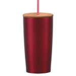 20 OZ. HIMALAYAN TUMBLER WITH BAMBOO LID - Metallic Red