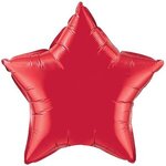 20" Star 2-Color Spot Print Microfoil Balloon - Ruby Red