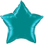 20" Star 2-Color Spot Print Microfoil Balloon - Teal Blue