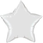 20" Star 3-Color Spot Print Microfoil Balloon - White