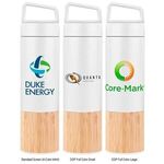 20oz. Bamboo-Wrapped Insulated Water Bottle with Handle