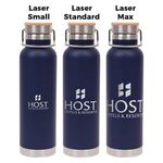 22 oz Double Wall Stainless Steel Bottle w/Bamboo Lid -  