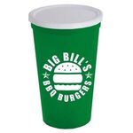22 oz. Stadium Cup with No Hole Lid - Green
