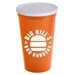 22 oz. Stadium Cup with No Hole Lid - Orange