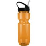 22 oz. Translucent Bike Bottle with Sport Sip Lid - Translucent Orange