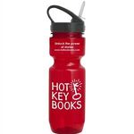 22 oz. Translucent Bike Bottle with Sport Sip Lid - Translucent Red