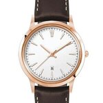 22MM STEEL ROSE GOLD CASE, 3 HAND MVMT, WHITE DIAL... - Rose-gold