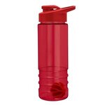 24 oz Salute Shaker Bottle - Drink-Thru Lid - Transparent Red