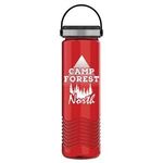 24 oz Slim Wave Bottle with EZ Grip lid - Transparent Red