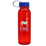 24 Oz. Bottle w/ Tethered Lid - Digital Imprint - Red