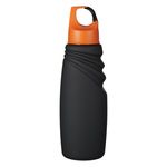 24 Oz. Matte Finish Crest Carabiner Sports Bottle - Black/Orange