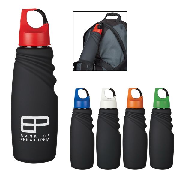 Main Product Image for Imprinted 24 Oz Matte Finish Crest Carabiner Sports Bottle