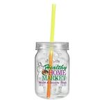 24 oz. Plastic Mason Jar with Mood Straw, Full Color Digital -  