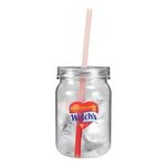 24 oz. Plastic Mason Jar with Mood Straw, Full Color Digital -  