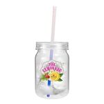 24 oz. Plastic Mason Jar with Mood Straw, Full Color Digital -  