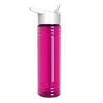 24 Oz. Slim Fit Bottle With Flip Straw - Digital - Transparent Fuchsia