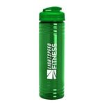 24 oz. Slim Fit UpCycle rPET Bottle with Flip Lid - Transparent Green