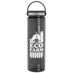 24 oz. Slim Fit UpCycle rPET Bottles with EZ Grip lid - Transparent Smoke