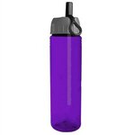 24 oz. Slim Fit Water Bottle with Ring Straw Lid - Transparent Violet