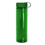 24 oz. Slim Fit Water Bottle with Tethered Lid - Transparent Green