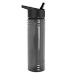 24 oz. Slim Fit Water Bottles with Flip Straw Lid - Transparent Smoke