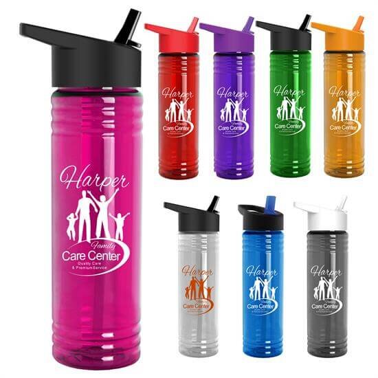 Main Product Image for 24 Oz Slim Fit Water Bottles With Flip Straw Lid
