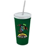 24 oz. Stadium Cup with Straw and Lid - Digital - Dark Green