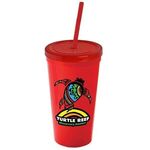 24 oz. Stadium Cup with Straw and Lid - Digital - Red