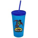 24 oz. Stadium Cup with Straw and Lid - Digital - Translucent Blue