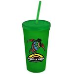 24 oz. Stadium Cup with Straw and Lid - Digital - Translucent Green