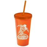 24 Oz. Stadium Cup With Straw And Lid -  