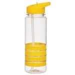 24 Oz. Tritan (TM) Banded Gripper Bottle With Straw - Clear with Yellow