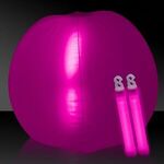 24" Translucent Inflatable Beach Ball with 2 Glow Sticks - Translucent Pink