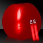 24" Translucent Inflatable Beach Ball with 2 Glow Sticks - Translucent Red