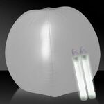 24" Translucent Inflatable Beach Ball with 2 Glow Sticks - Translucent White