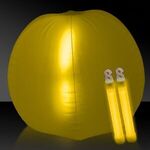 24" Translucent Inflatable Beach Ball with 2 Glow Sticks - Translucent Yellow