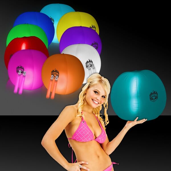 Main Product Image for Custom Printed Inflatable Beach Ball with 2 Glow Sticks 24" 