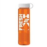 24oz Wave Bottle - Tethered Lid - Transparent Orange