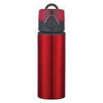 25 Oz. Aluminum Sports Bottle With Flip-Top Lid - Metallic Red
