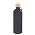 25 Oz. Aluminum Tundra Bike Bottle With Bamboo Lid - Black