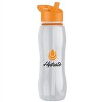 25 oz. Bottle with Collar - Flip Straw - Clear